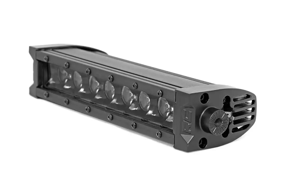 8" Rough Country Black Series Single Row LED Light Bar | Amber DRL - 70718BLDRLA