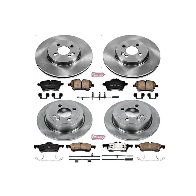 Power Stop KOE6299 Front and Rear Replacement Brake Kit-OE Brake Rotors & Ceramic Brake Pads For Mini Cooper 2007-2008 [Model Specific]