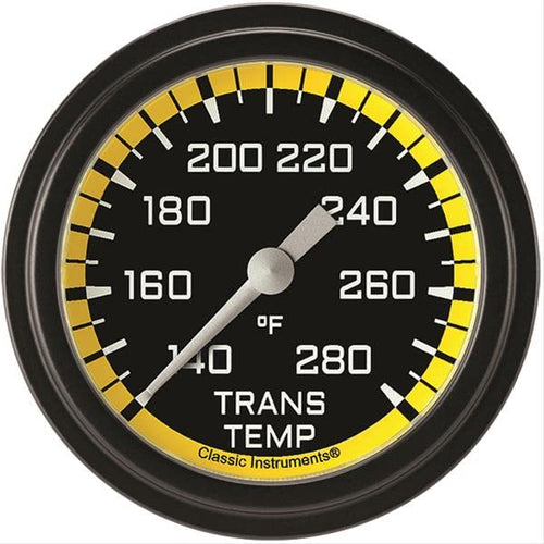 AX327YBLF Classic Instruments AutoCross 2-5/8" Yellow Transmission Temperature Gauge