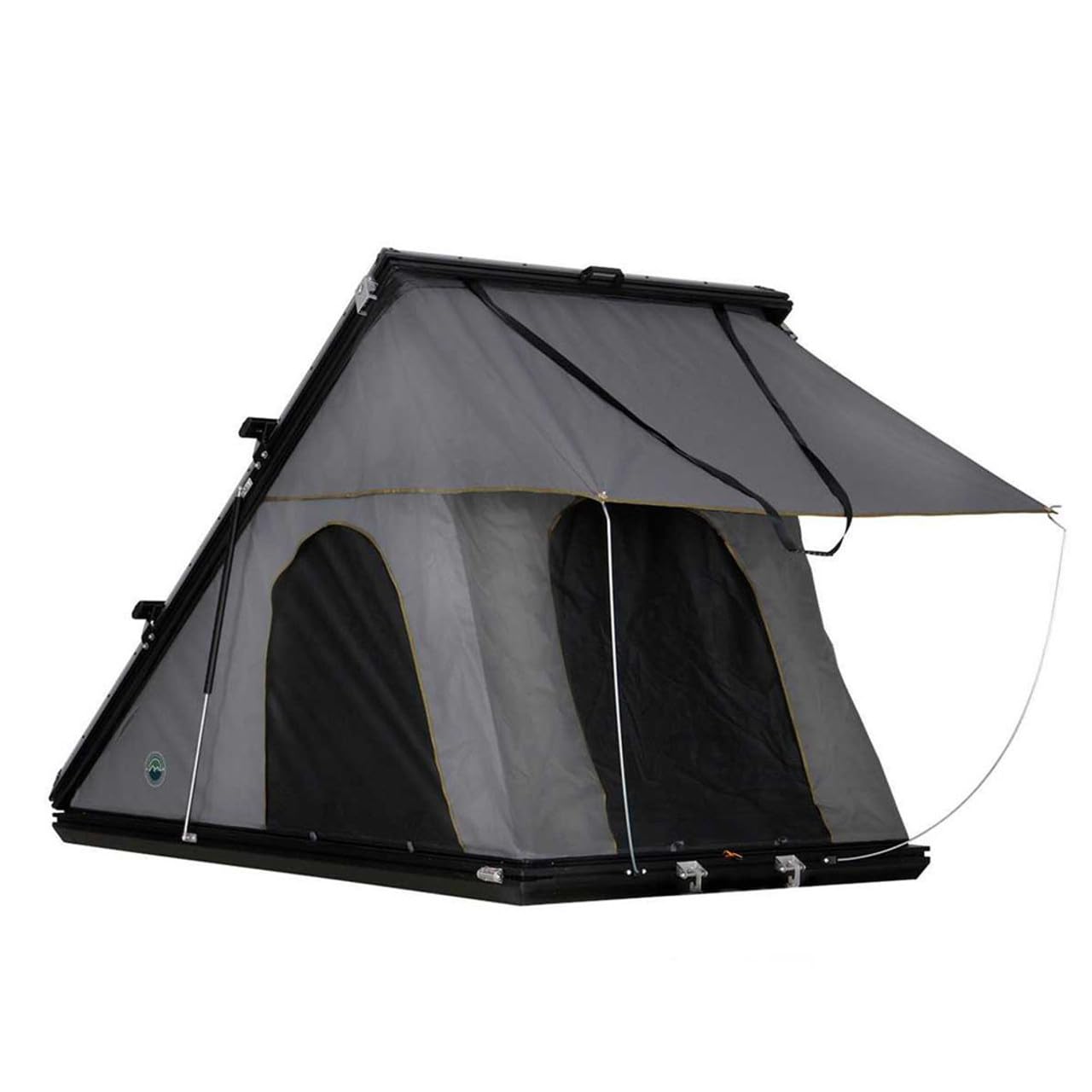 Overland Vehicle Systems Mamba HD Clam Shell Aluminum Hard Shell Roof Top Tent, Grey Body & Green Trim - Premium 280G Rip Stop Waterproof Tent Body - 2 to 3 Person Roof Top