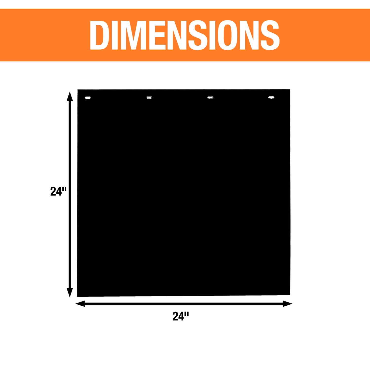 Buyers Products 2 Pack, RC24PPB Super Durable Black Polymer Mudflaps 24x24 Inch, Mud Flaps are NOT Rubber
