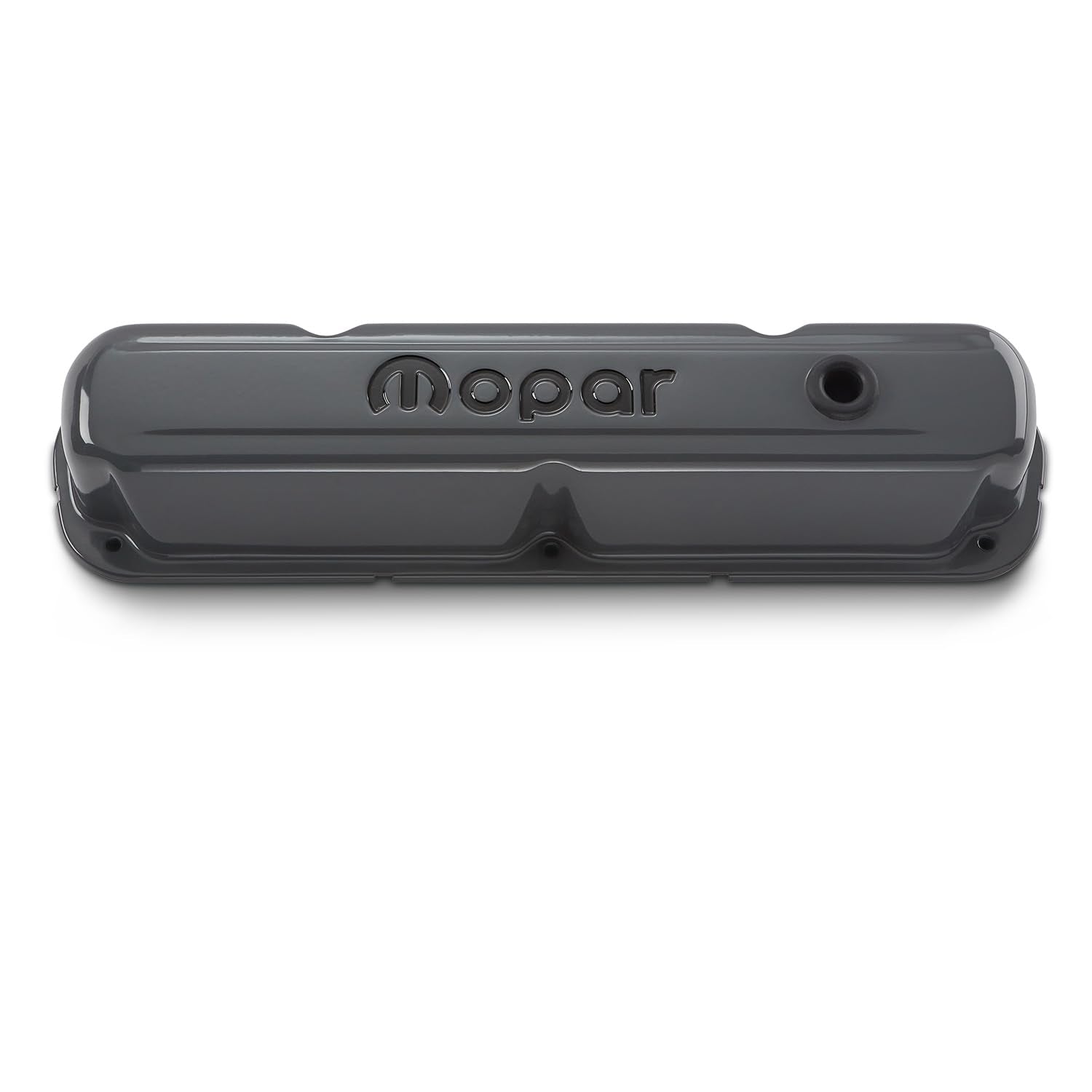 440-881 PROFORM Valve Cover - Tall - 3.25 in Height - Baffled - Breather Hole - Mopar Logo - Steel - Gray Paint - Small Block Mopar - Pair