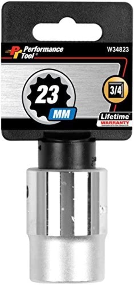 3/4-Inch Drive Performance Tool 12-Point Standard Socket 23mm