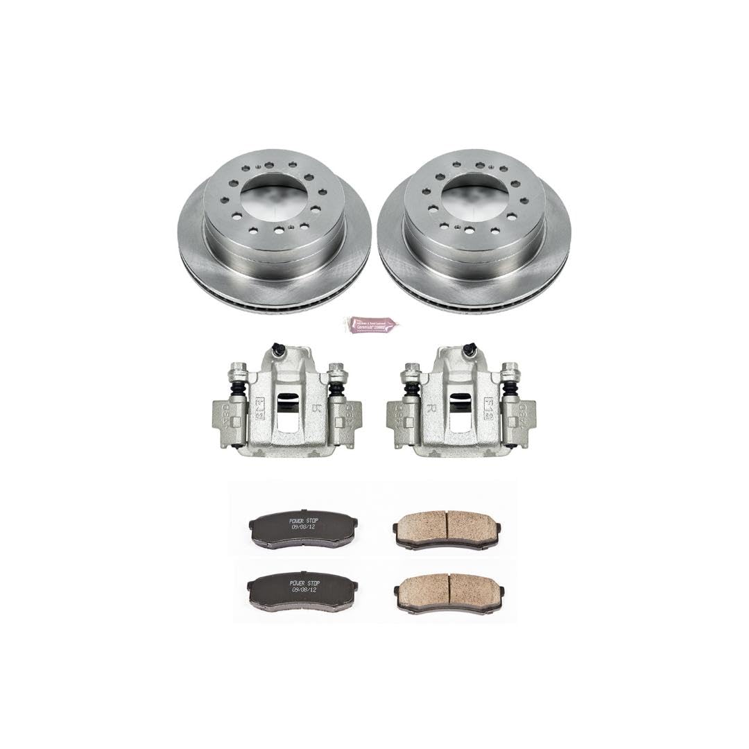 Power Stop KCOE2405A Replacement Autospeciality Rear Caliper Kit- OE Rotors, Ceramic Brake Pads, Calipers For Toyota 4Runner 2003-2009, Toyota FJ Cruiser 2007-2009 [Model Specific]
