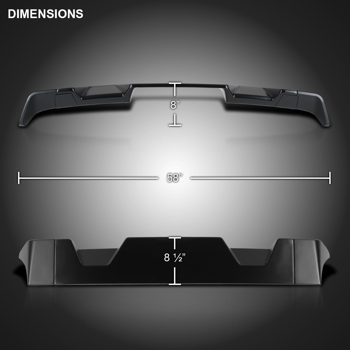 Matte Black ABS Cab Roof Spoiler Spec-D Tuning for 2014-2021 Toyota Tundra Models