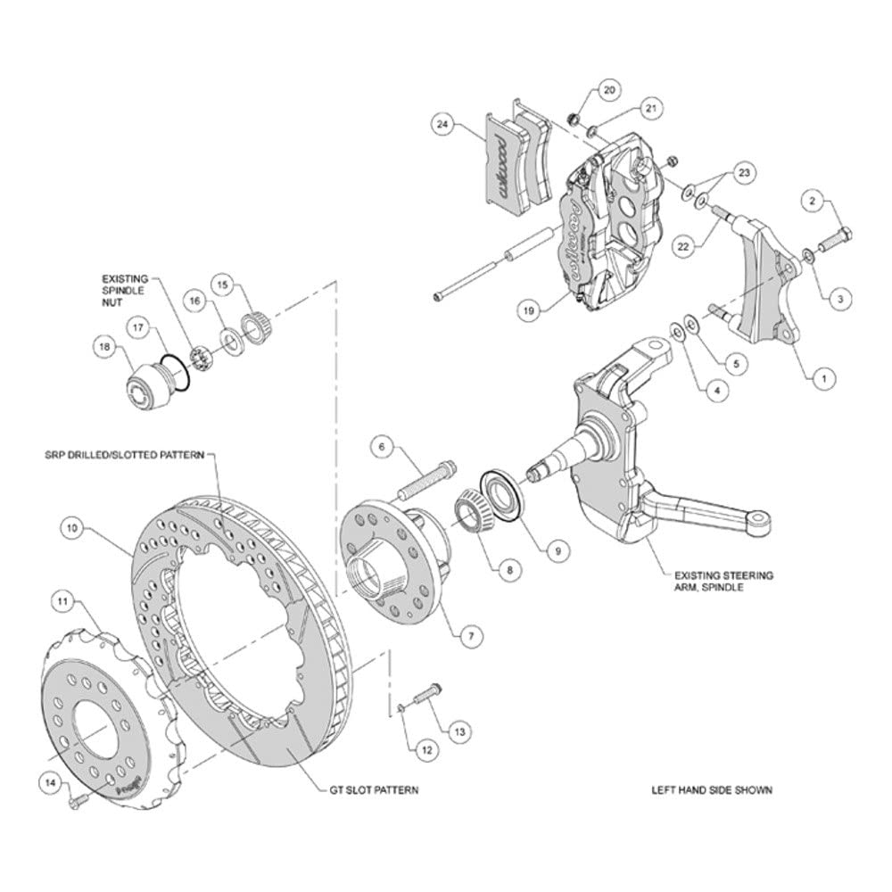 12.88" FNSL6R Hub Front Kit, Drill-Zinc
