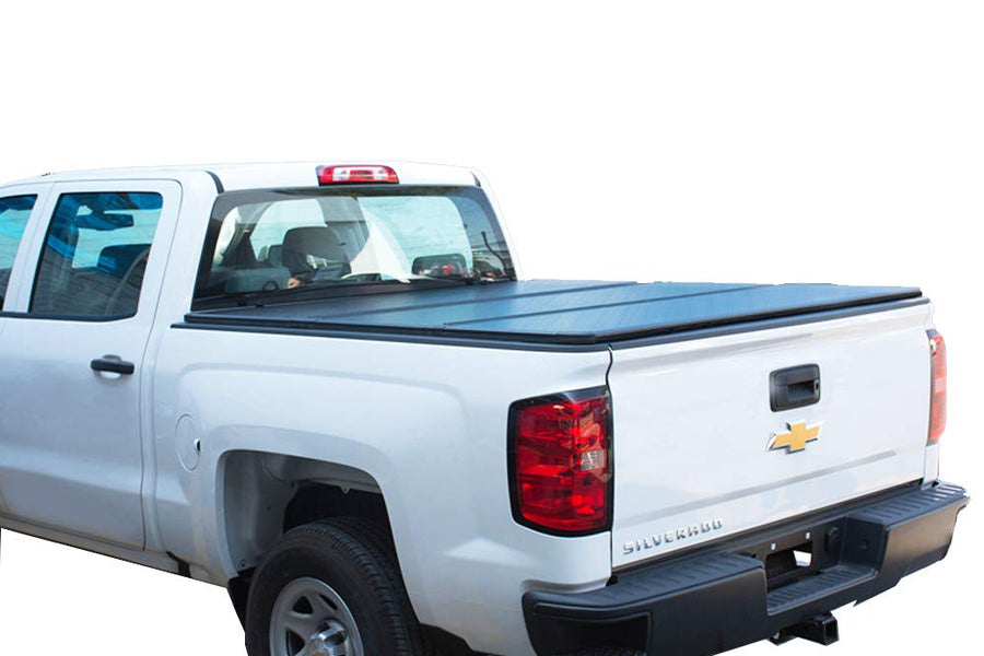 Hard Black Horse High Profile Trifold Truck Bed Tonneau Cover Compatible with 2019-2023 GMC Sierra 1500|2019-2023 Chevrolet Silverado 1500 -HTF-GM14