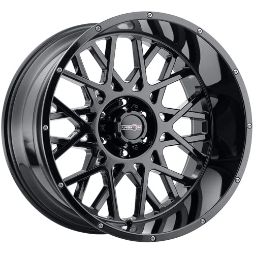 22x12 Vision Rocker 412 5x5" -51mm Gloss Black Wheel Rim 22" Inch