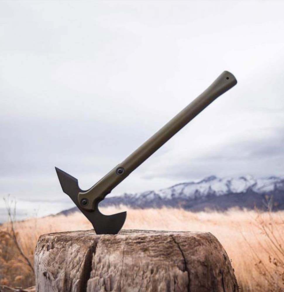Drop Forged Cold Steel Tomahawk Survival Hatchet - Great for Camping, Survival, Outdoors and Chopping Wood, Trench Hawk - OD Green