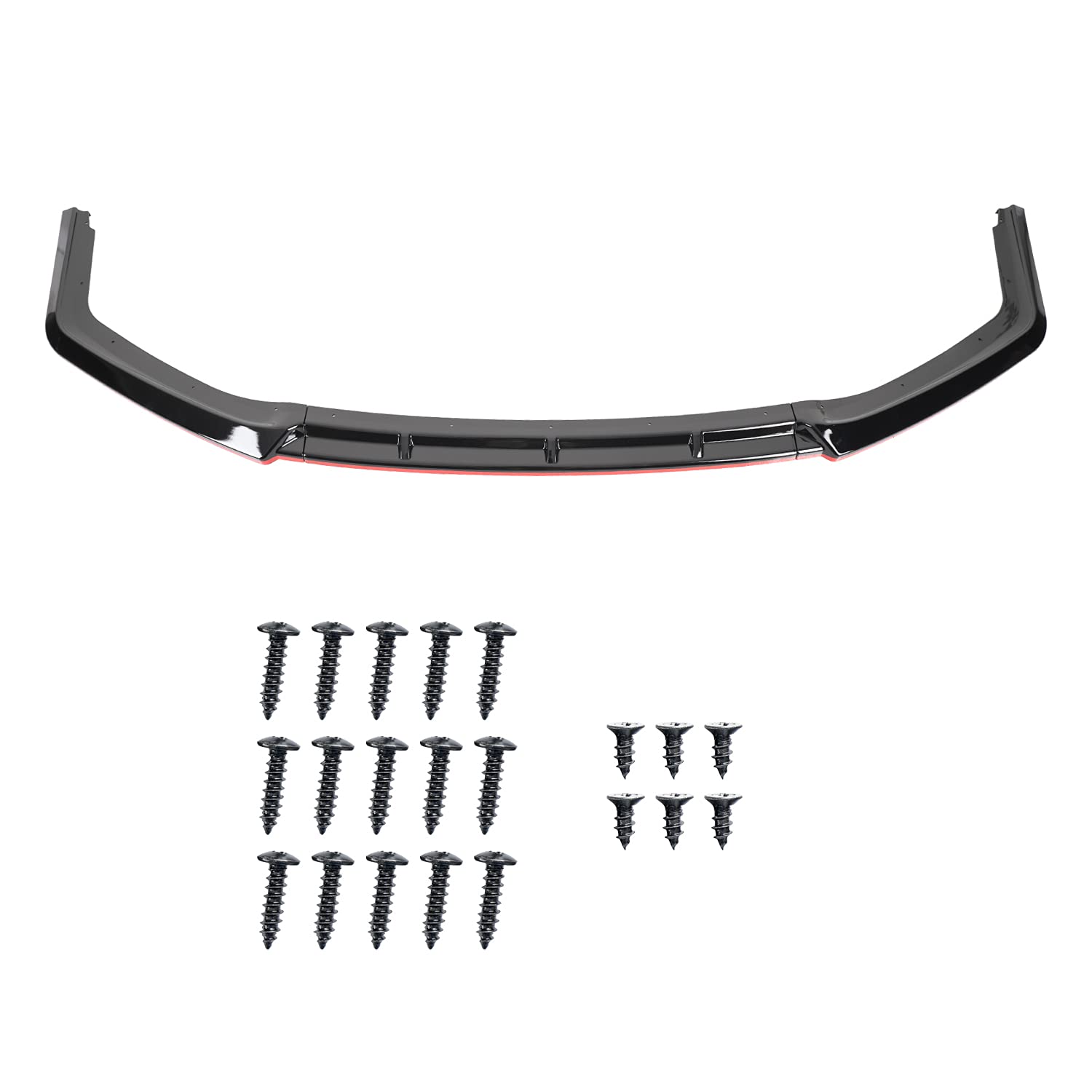 Glossy Black Red Trim Spec-D Tuning Front Bumper Lip Spoiler Compatible with 2017-2021 Honda Civic Si Hatchback