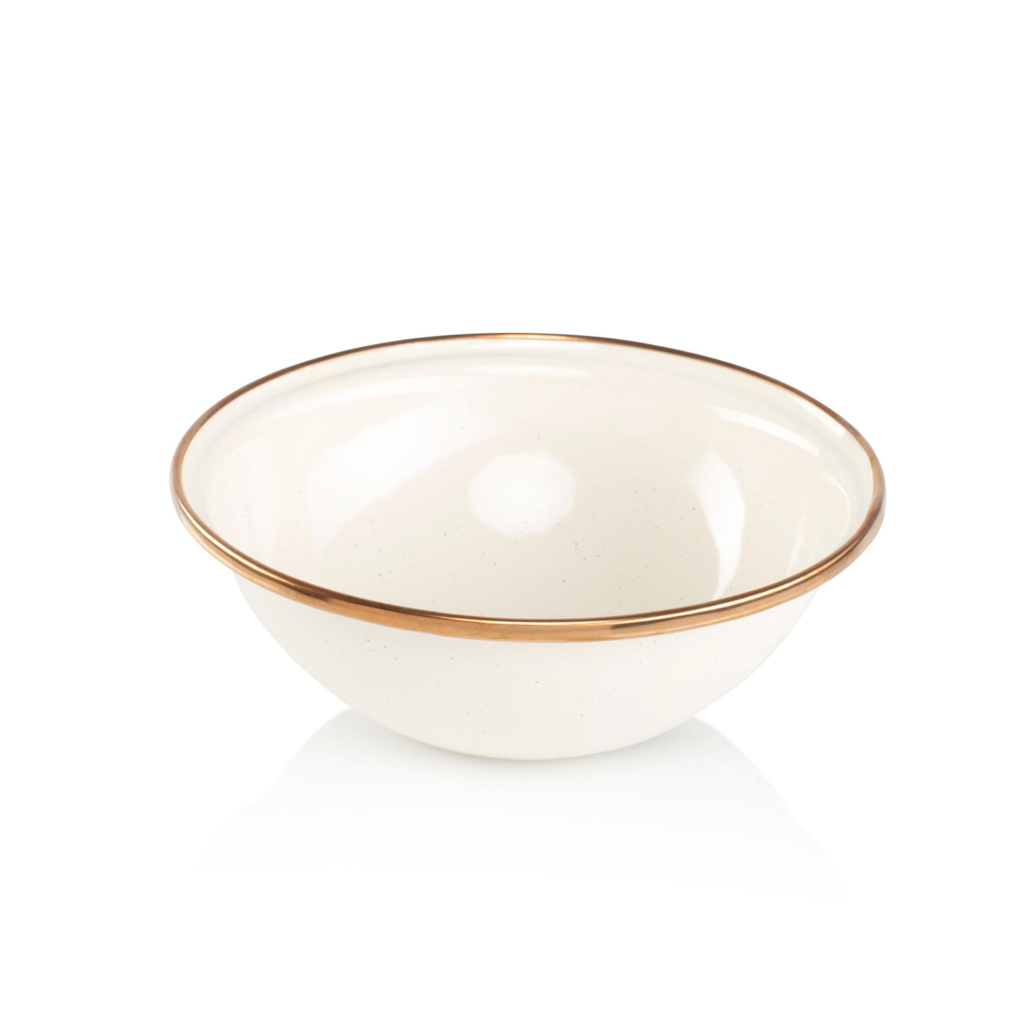 GSI Outdoors Mesa 5.75" Mixing Bowl 8114– Durable Enamel Steel Bowl for Outdoor & Indoor Use, Cream