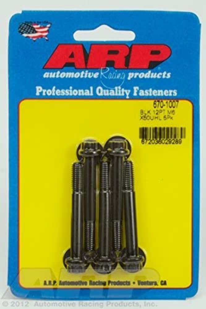 ARP 12pt M6 x 1.00 x 50 Black Oxide Bolts (5/pkg)