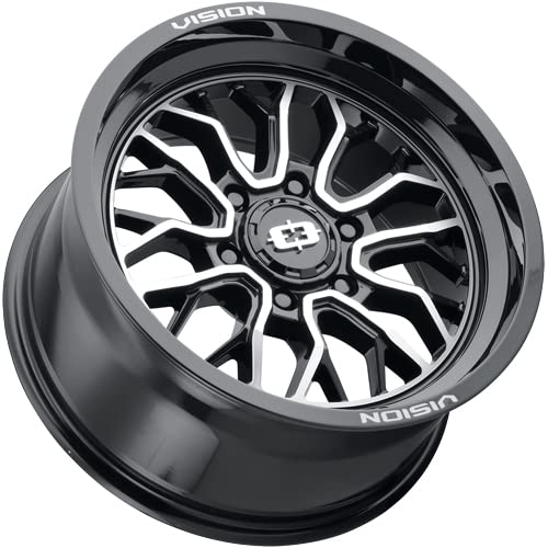402 RIOT Vision Custom Wheel - 18x9, 12 Offset, 6x135 Bolt Pattern, 87.1mm Hub - Gloss Black with Machined Face Rim