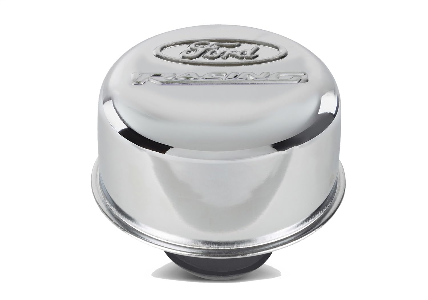 Chrome Steel Breather W/Compatible with/Replacement for Ford Performance Parts - 302-215 Ford Racing Logo