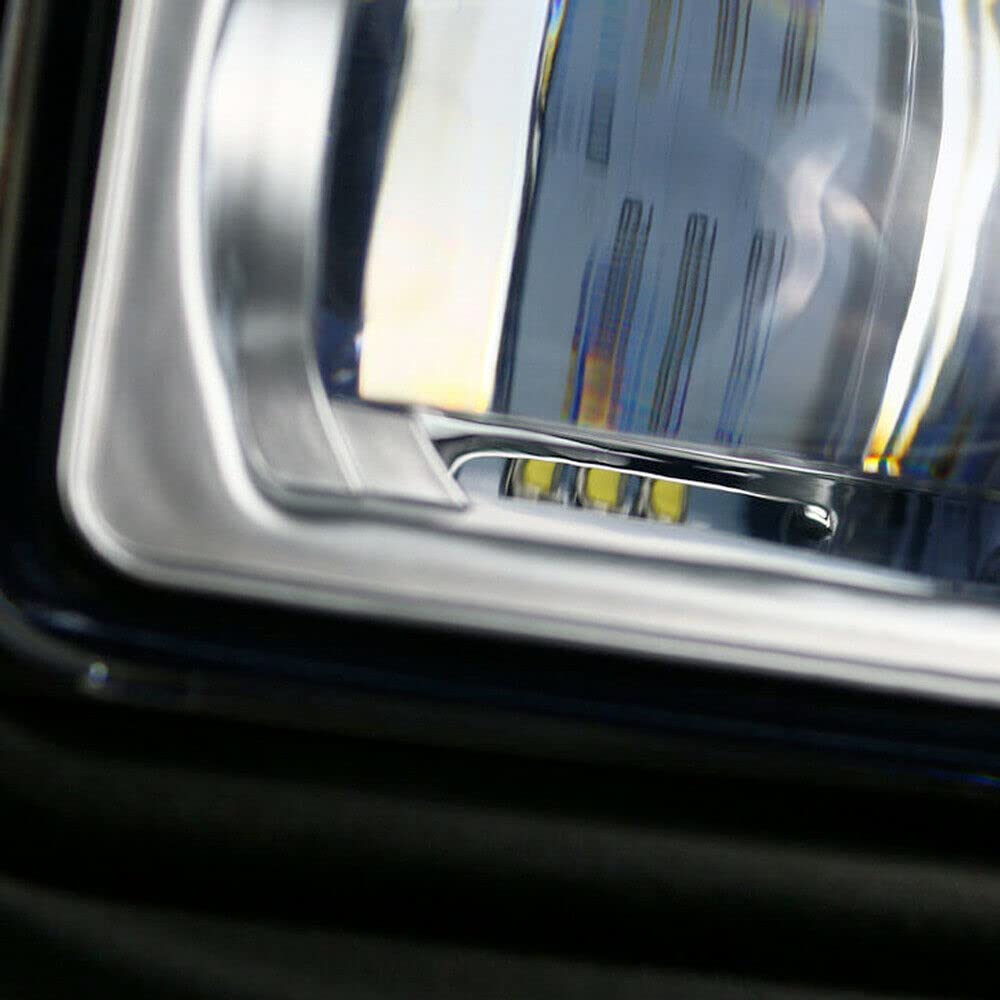 OEM Replica Black Horse Fog Light Clear Compatible with 2015-2016 Ford F-150-FR650OE-LED