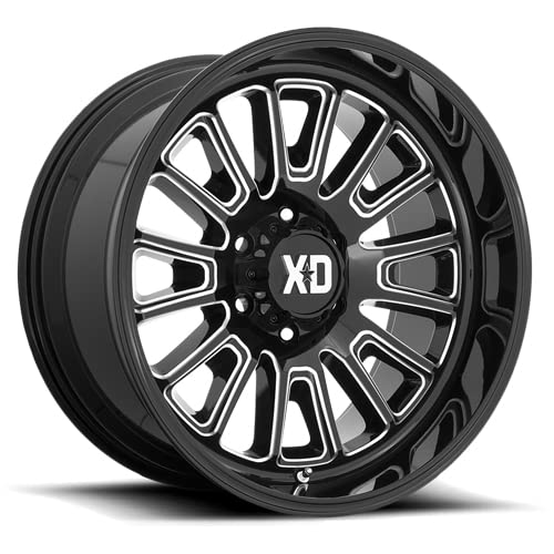 Xd864 Rover Gloss Black Milled Wheel XD Wheels with Alloy Steel (22 x 12. inches /8 x 125 mm, -44 mm Offset)
