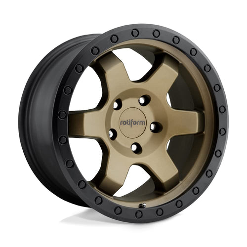 Rotiform 17x9 six 6x139.7 1et 106.10mm matte bronze black bead ring wheel