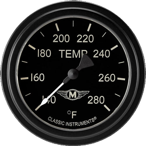 Classic Instruments Moal Bomber MA326BLF-06 2 5/8 in Water Temperature Gauge 3/8