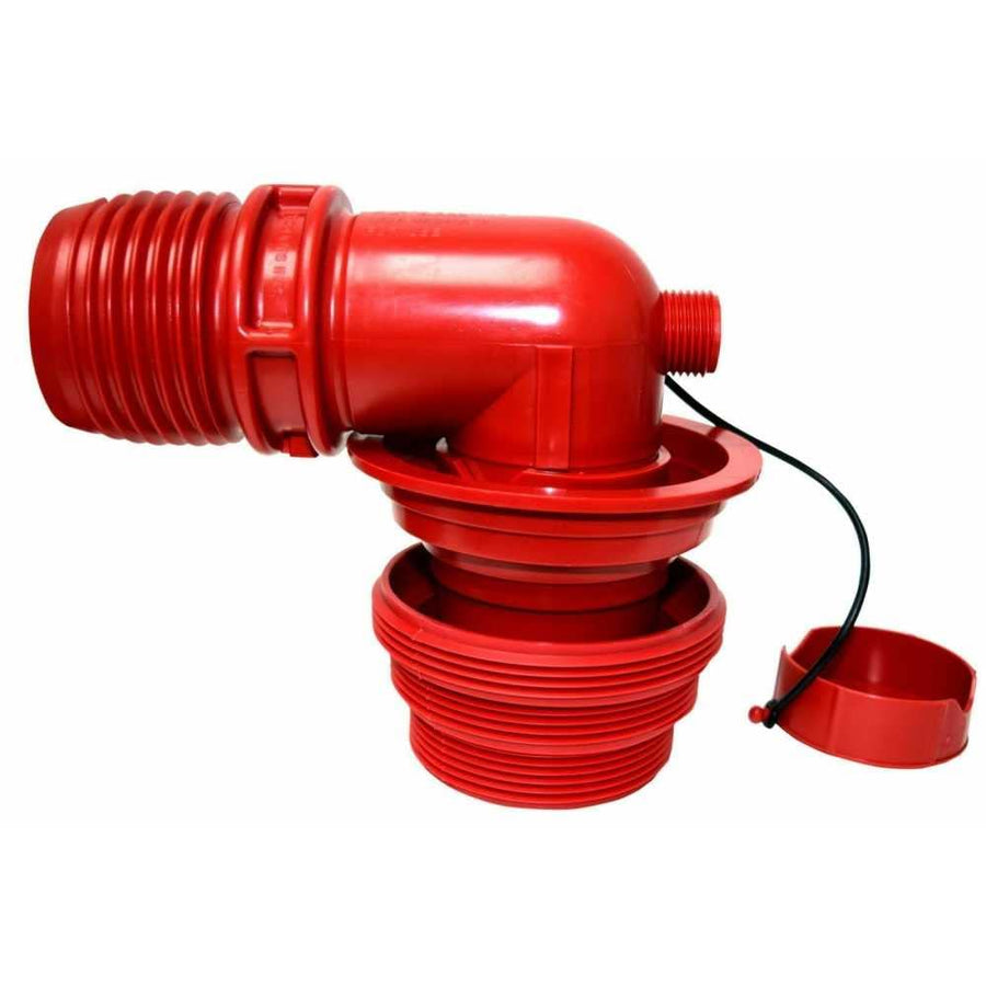 EZ Coupler Valterra F02-3305VP Red 90° Sewer Adapter and Thread Attachment