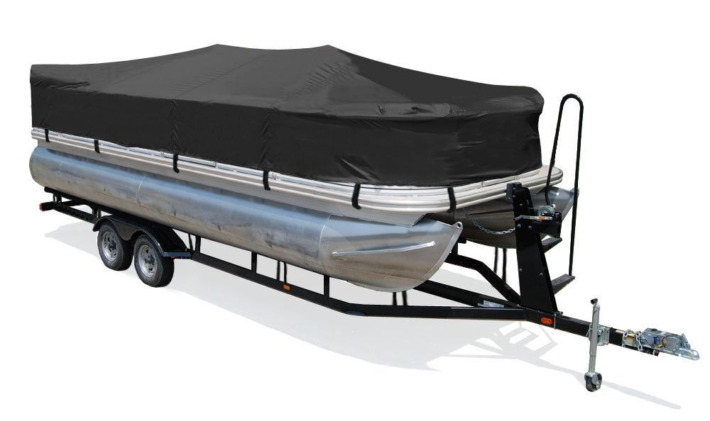 Semi-Custom Trailerite Pontoon Playpen Boat Cover, Black (25'1" - 26'0" CL x 102" B)