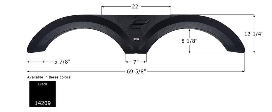 Fender Skirt ICON 14209, Tandem, Starcraft, FS4209, Black