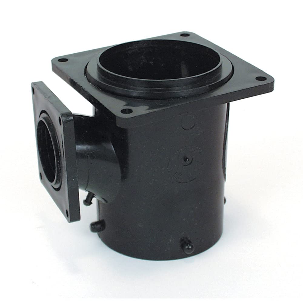 Valterra T1010 Flanged Valve Fitting - 3" Bayonet x 3" and 1-1/2" Rotating Flange, 3" San Tee Reducing, Black