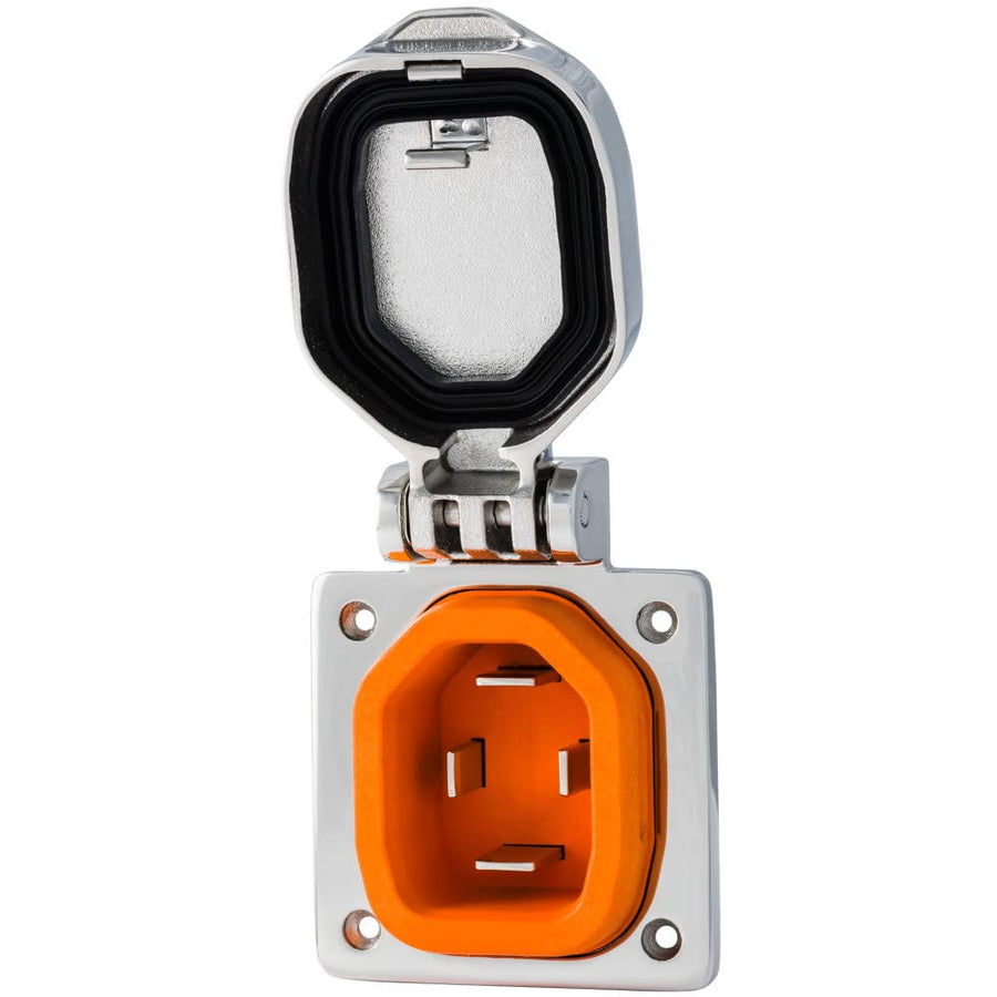 32Amp SmartPlug BM32S Stainless Steel Shore Power Inlet Box – Locking Cover Assembly, Plug Lock, RV/Boat/Camper Accessories (RV Essentials & Must Haves 2025)