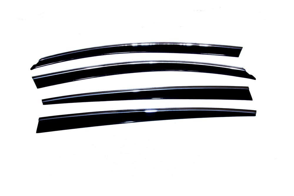 Low Profile Auto Ventshade [AVS] Rain Guards for 2006 - 2011 Lexus GS350; 2006 - 2012 Lexus GS300/GS400/GS460 | Window Vent Visors, 4 pcs. - Smoke w/Chrome Trim | 794009