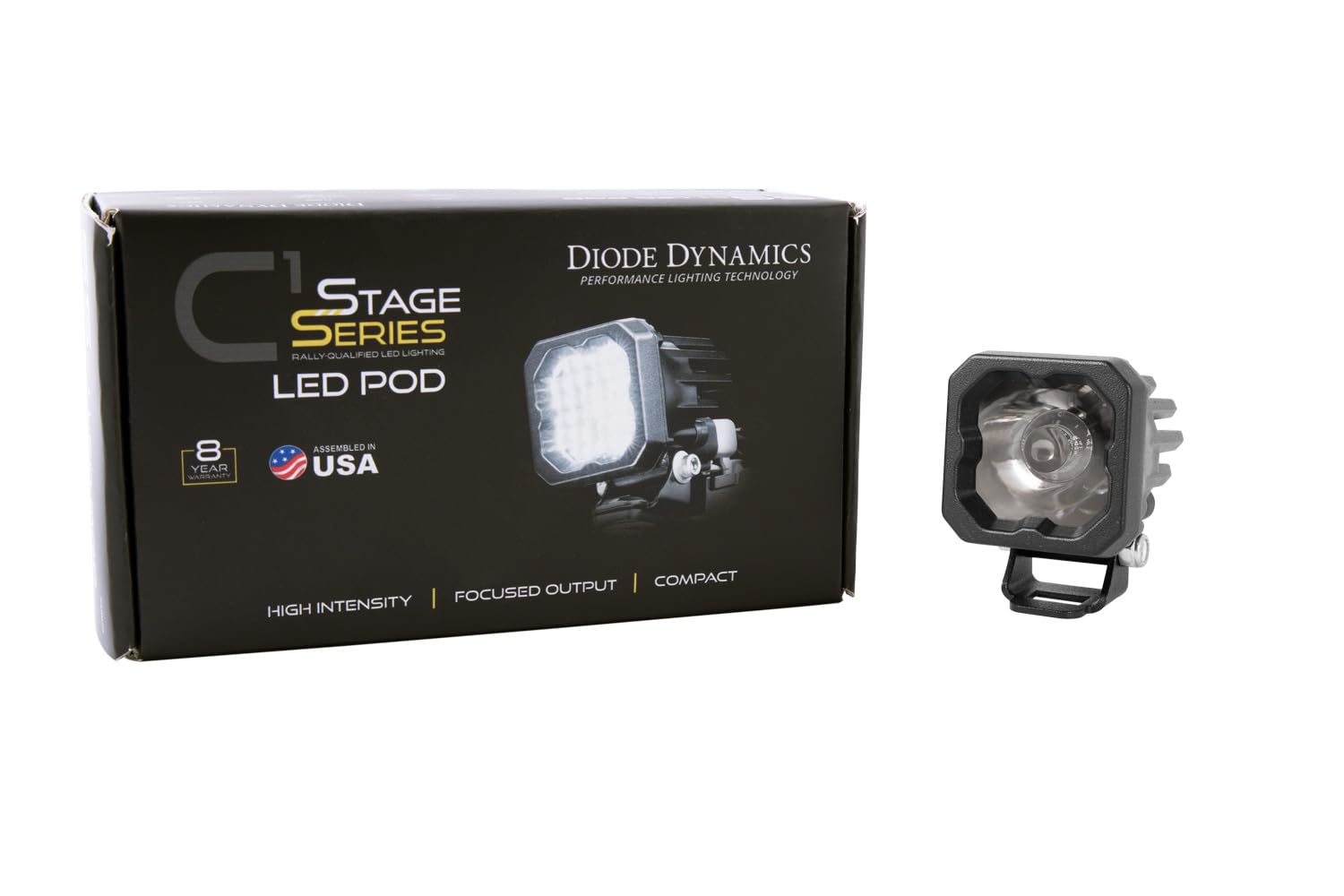 Diode Dynamics SSC1 Sport Standard White LED Pod (one), Spot w/Amber Backlight