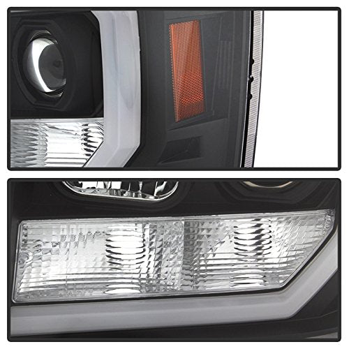 GMC Sierra 1500/2500/3500 07-13 Spyder Auto 5083630 / GMC Sierra Denali 08-13 / GMC Sierra 2500HD/3500HD 07-13 Version 2 Projector Headlights - Light Bar DRL LED - Black