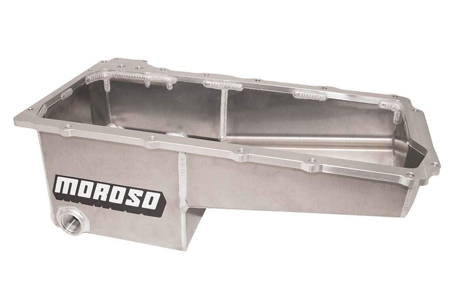 Moroso Aluminum Drag Race Oil Pan 21157, Fits GM LS 4.8/5.3/6.0/6.2 Engines, Use w/Single Stage External Oil Pump