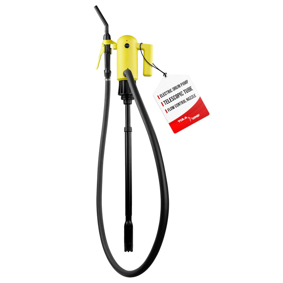 15-55 Gallon TERA PUMP Barrel Gasoline Transfer Pump, Telescopic E85 Electric (4.2 GPM) for Gas, Diesel, E15, DEF with 2inch NPT and Butress Adapters