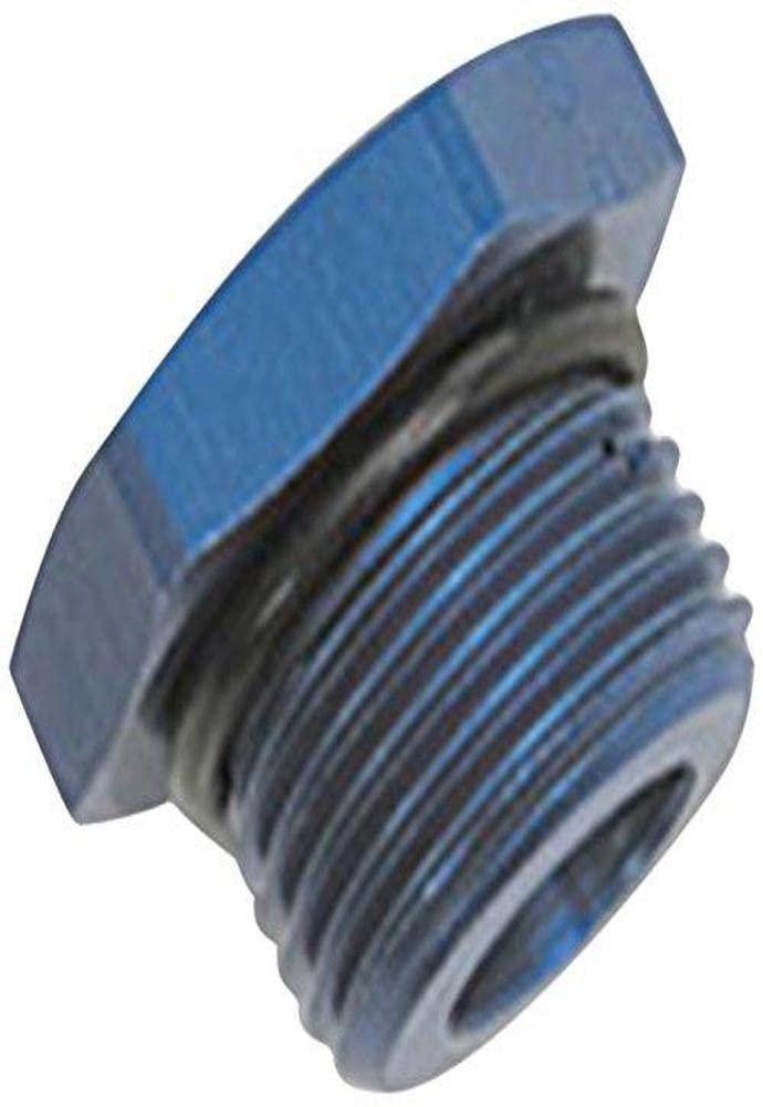 Edelbrock/Russell Blue Anodized Aluminum -10AN Straight Thread Plug Adapter 660290