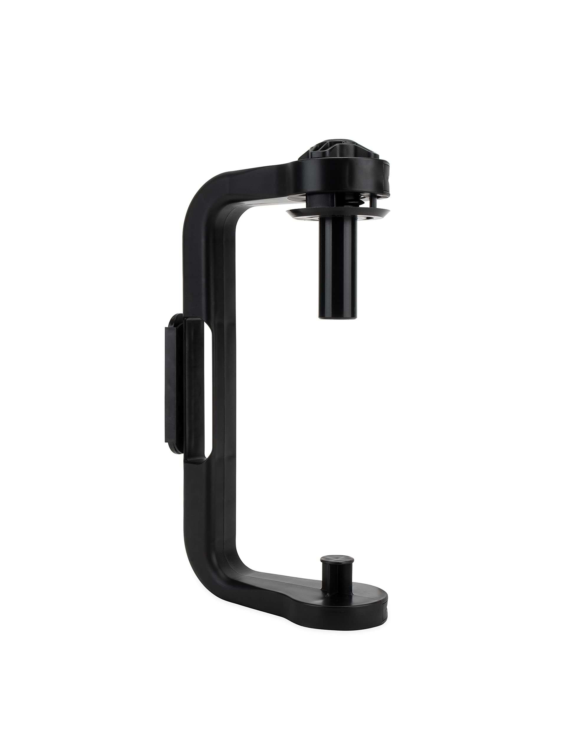 Paper Towel Holder Camco | Ideal for Compact Areas | Features Mountable Design and Adjustable Side Knob | Black (57115)