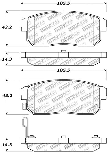 Sport Brake Pads StopTech 309.10080 with Shims and Hardware