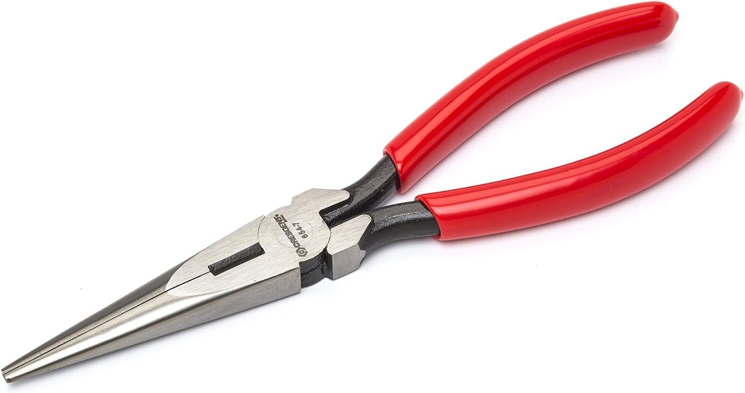 Crescent 7-1/2" Long Cutting Nose Chain Pliers - Needle-Nose Pliers for Bending, Gripping, Cutting & Twisting - Long Reach - Serrated Jaws & Cushioned Grips - 6547CVN