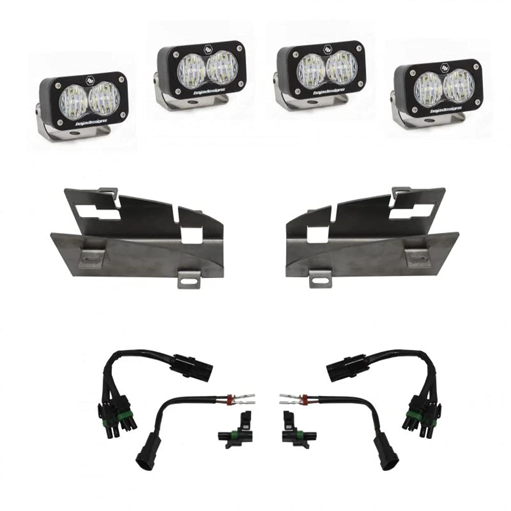 Baja Designs S2 Sport LED Dual Fog Pocket Light Kit fits Dodge Ram 1500 Rebel 2019+, 1500 TRX 2021+ (Driving/Combo; Clear)