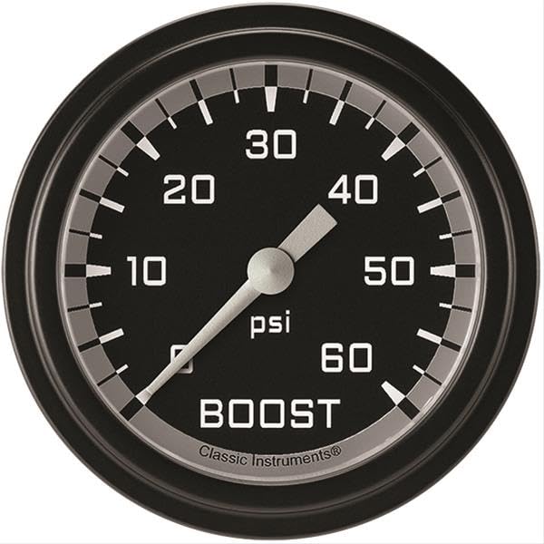 AX343GBLF Classic Instruments Gray 2-5/8" Boost Gauge, 60 psi AutoCross