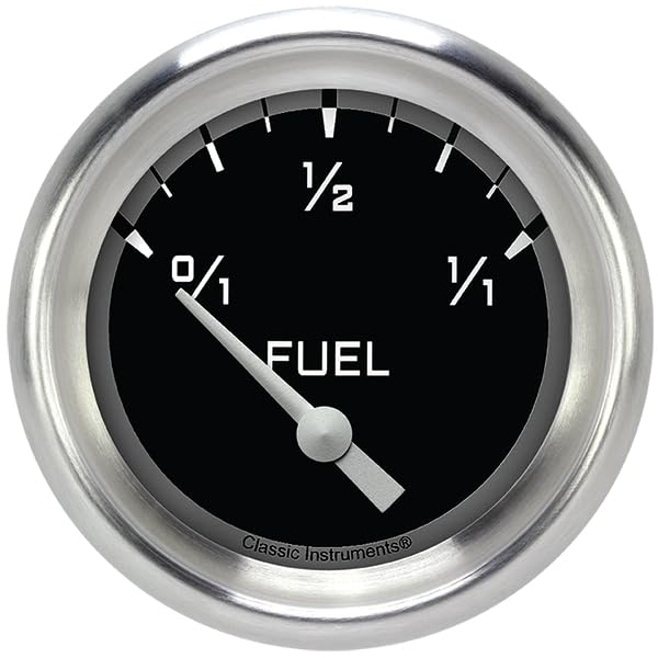 AX209GAPF Classic Instruments Autocross Gray 2-5/8" Fuel Gauge, 240-33 ohm