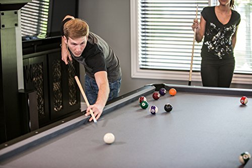 8' Slate Mizerak Dakota Billiard Table - Features Reinforced Pedestal Legs and Wool Blend Cloth for Durability