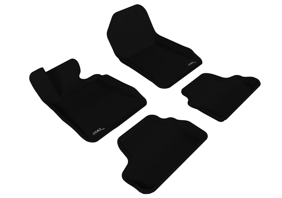 Complete Set 3D MAXpider Custom Fit All-Weather Floor Mat for Select BMW 3 Series Convertible (E93) Models - Kagu Rubber (Black)