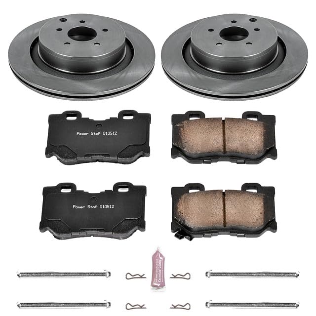 Power Stop KOE5861 Rear Replacement Brake Kit-OE Brake Rotors & Ceramic Brake Pads For FX50, M, M37, M56, Q50, Q60, Q70, Q70L, [Model Specific]