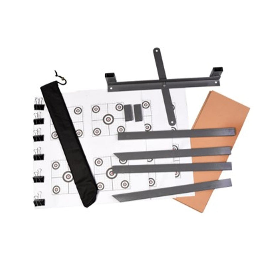 24" Birchwood Casey Steel Target Stand Kit for Shooting - Durable Powder-Coated Metal Folding Target Stand, 2 Uprights, Cardboard, Clips, Paper Targets & Carry Bag