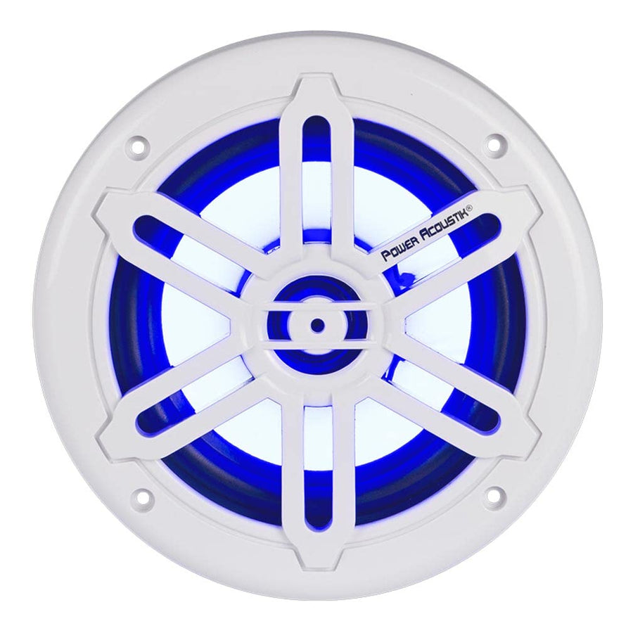 Marine Power Acoustik 6.5" 2-Way Speakers with Blue LED White & Black Grills