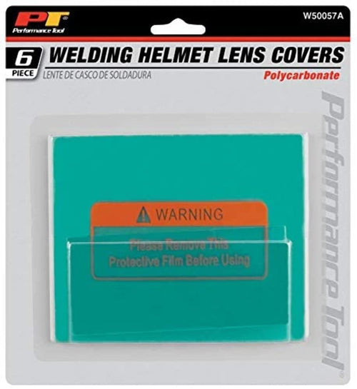 Welding Helmet Lens Cover Set Performance Tool W50057A - 6 Piece Polycarbonate Adhesive Lenses for Scratch and Impact Protection