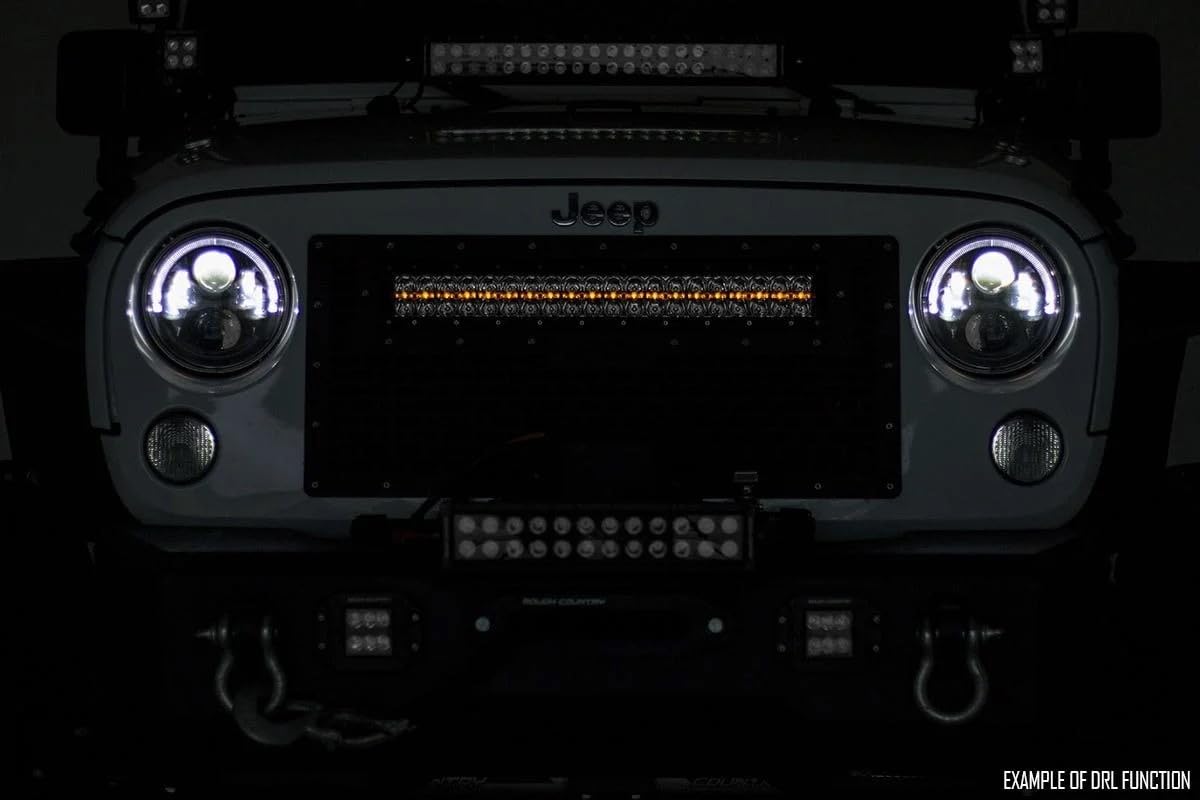 50" Rough Country Black Series Dual Row LED Light Bar | Amber DRL - 70950BDA