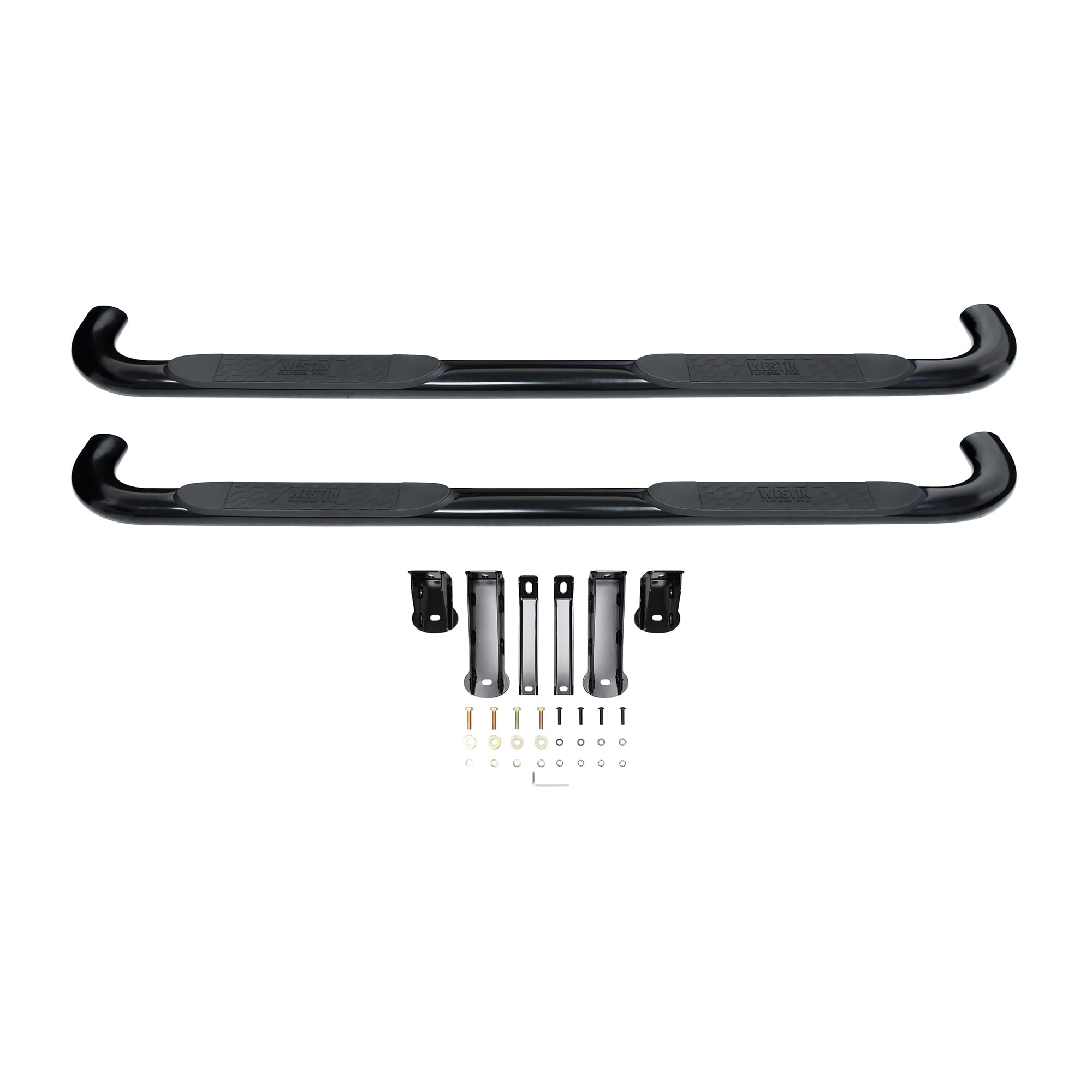 Platinum 4 Oval Nerf Bars Westin fits 2019-2025 Silverado Sierra 1500 Crew Cab (Exc 2019 Silverado LD/Sierra 1500 Limited) Black Pair