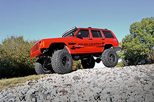50-Inch Rough Country Curved LED Light Bar Kit for Jeep Cherokee XJ (1984-2001) – 240W, 19,200 Lumens, Spot Beam, Windshield Mounting Brackets