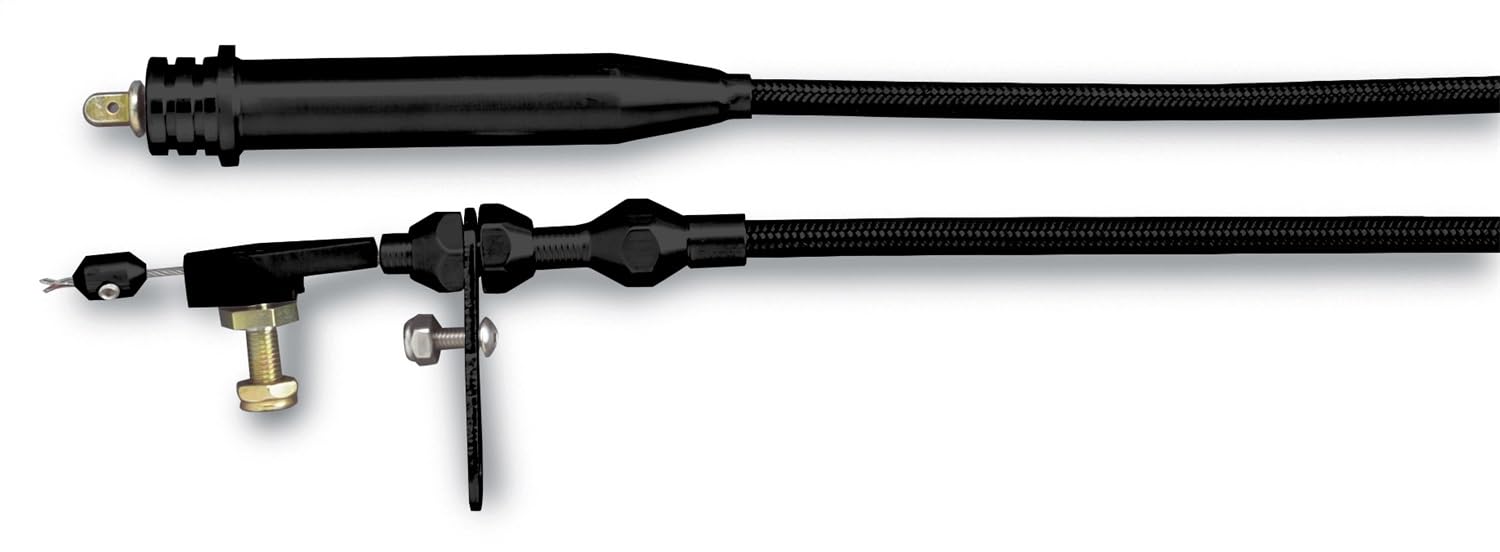 Kickdown Cable Kit Lokar XKD-2700HT with Black Stainless Steel Housing and Black Aluminum Fittings for GM 700-R4 Transmission
