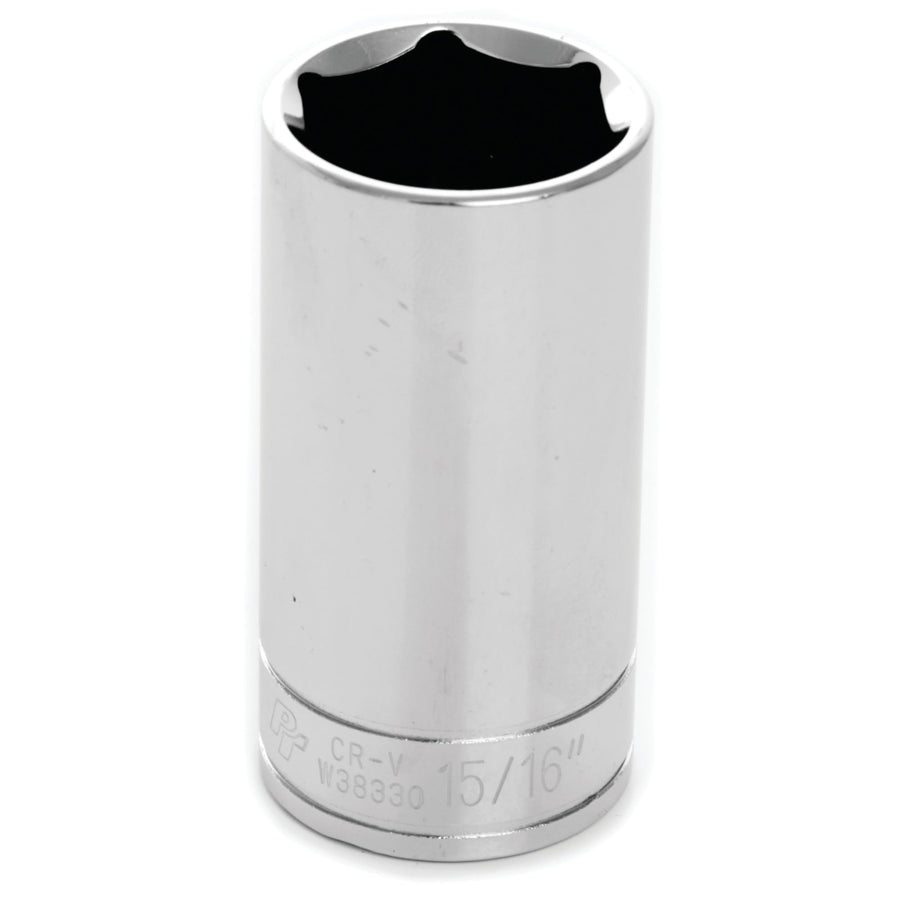 W38330 Performance Tool 15/16-Inch 6-Point Chrome Vanadium Socket, 3/8-Inch Drive